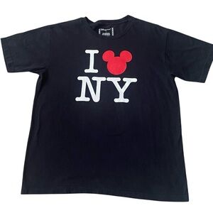 Disney Black Tee with Red and White Mickey Design